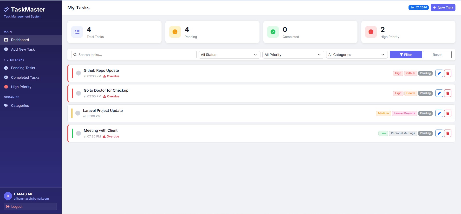 TaskMaster — To-Do List Web Application