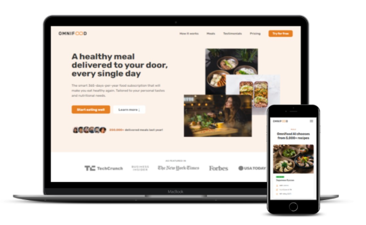 Omnifood — Food Delivery Landing Page